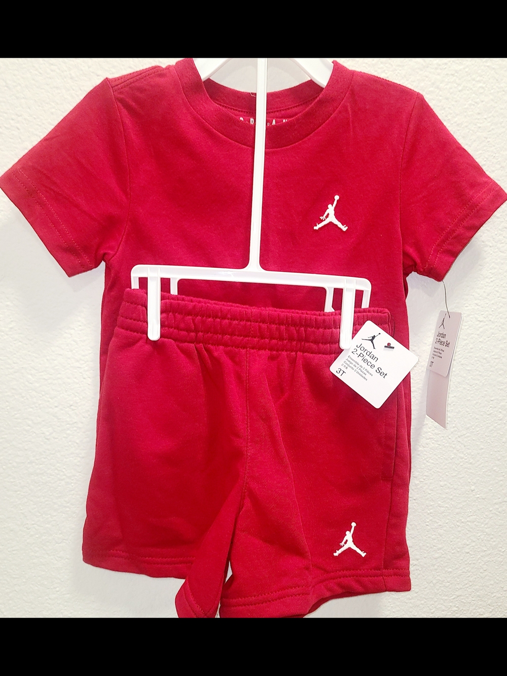 Jordan Red Kids' Short Sleeve Tee & Shorts Set 3T